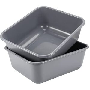 MAAIGU Set of 6 Plastic Bus Tubs, Commercial Bus Box, Plastic Dish Tubs Tote Box, 14 L Rectangle Utility Box, Gray