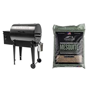 traeger pellet grills tfb30klf tailgater 20 grill, black & grills pel305 mesquite 100% all-natural hardwood pellets grill, smoke, bake, roast, braise and bbq, 20 lb. bag