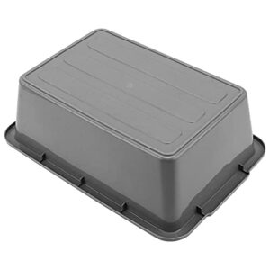 HEIHAK 4 Packs 13 L Plastic Bus Tub, Gray Commercial Bus Box Tote Box, Rectangle Utility Dish Tub for Kitchen, Restaurant, Cafeteria