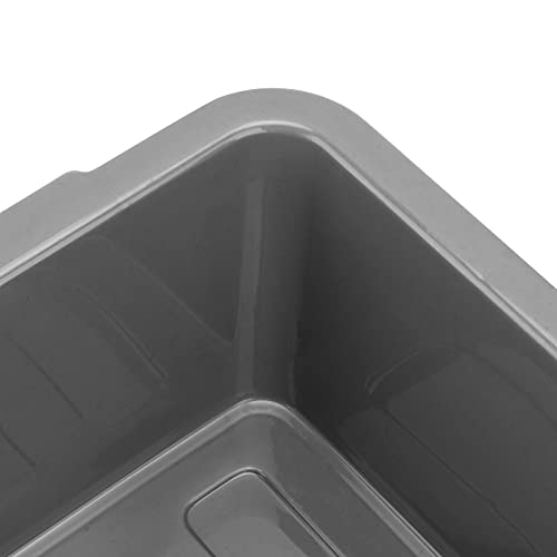 HEIHAK 4 Packs 13 L Plastic Bus Tub, Gray Commercial Bus Box Tote Box, Rectangle Utility Dish Tub for Kitchen, Restaurant, Cafeteria