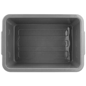 HEIHAK 4 Packs 13 L Plastic Bus Tub, Gray Commercial Bus Box Tote Box, Rectangle Utility Dish Tub for Kitchen, Restaurant, Cafeteria