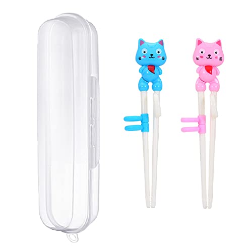 2 Pairs Kids Chopsticks - Cute Animal Cartoon Design, Plastic Training Chopsticks for Kids, Chopstick Helper/Trainer, by Bolonie