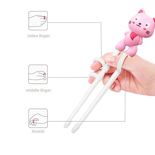 2 Pairs Kids Chopsticks - Cute Animal Cartoon Design, Plastic Training Chopsticks for Kids, Chopstick Helper/Trainer, by Bolonie