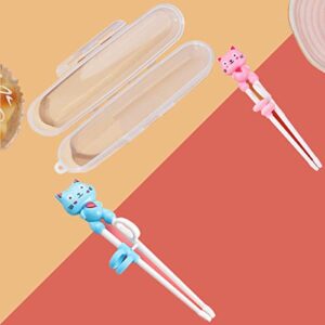 2 Pairs Kids Chopsticks - Cute Animal Cartoon Design, Plastic Training Chopsticks for Kids, Chopstick Helper/Trainer, by Bolonie
