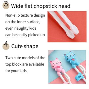 2 Pairs Kids Chopsticks - Cute Animal Cartoon Design, Plastic Training Chopsticks for Kids, Chopstick Helper/Trainer, by Bolonie