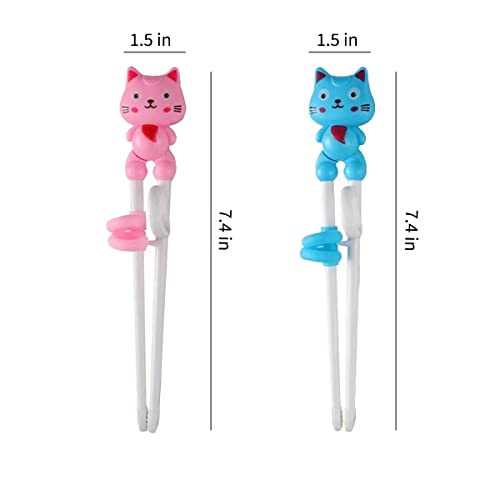 2 Pairs Kids Chopsticks - Cute Animal Cartoon Design, Plastic Training Chopsticks for Kids, Chopstick Helper/Trainer, by Bolonie
