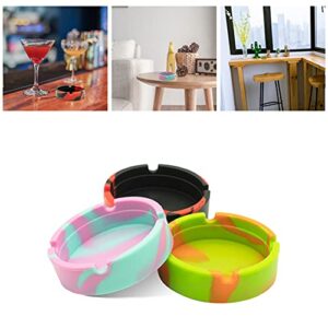 Silicone Ashtray,Hitsuki 3Pcs Unbreakable Outdoor Cool Ash Tray Sets for Weed,Withstand High Temperature Cigar Ashtrays for Outside,Rubber Cute Home Ashtrays for Cigarettes