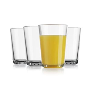 glaver's juice glasses 7 oz. drinking glassware set of 4 modern tumbler beverage ice tea glass cups - uses for juice, water, beer, whiskey, cocktails. dishwasher safe