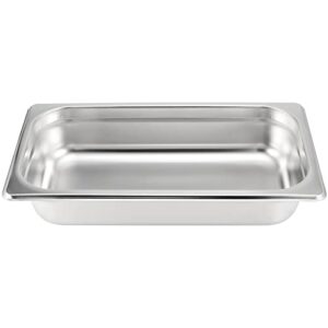 4 Pack 1/3 Size x 2.5 Inch Deep Steam Table Pan, 12.8"x6.9"x2.6" Stainless Steel Anti-Jam Hotel Pan for Food Warmer, Buffet Server, Restaurants and Catering Supplies, 22 Gauge