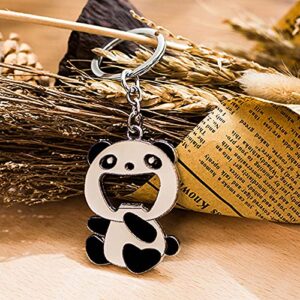 ARFUKA Bottle Opener Keychain Cute Panda Beer Soda Bottle Opener Keyring Beverage Bottle Opener Key Ring, Women Men Gift for Christmas and Birthday