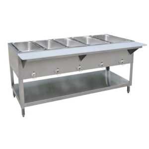 kratos 28w-113 nsf commercial electric steam table/hot food table, five wells, stationary, 71" wx30 dx34 h