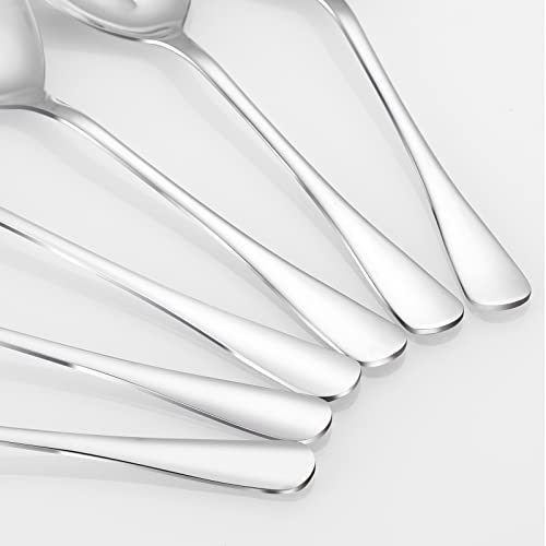 Bonasen 10.1-Inch 6-Piece Serving Spoons - Includes 3 Large Serving Spoons and 3 Slotted Spoons, Stainless Steel Buffet Serving Utensils,Metal Serving Spoons Set for Parties