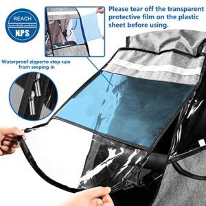 Stroller Rain Cover,Universal Stroller Accessory,Waterproof,Windproof Protection,Protect from Dust Snow,Baby Travel Weather Shield,Rainproof Nano-Coating Elastic Band,Grey