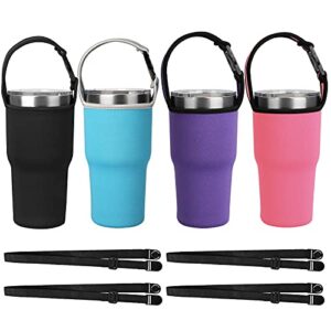4 packs 30oz tumbler carrier holder pouch with shoulder strap, fit for yeti, rtic, atlin, ozark trail, rambler 30 oz insulated tumbler coffee cup for 30oz stainless steel travel insulated coffee mug
