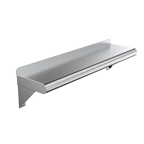 AmGood 8" X 24" Stainless Steel Wall Shelf | Metal Shelving | Garage, Laundry, Storage, Utility Room | NSF | Restaurant, Commercial Kitchen