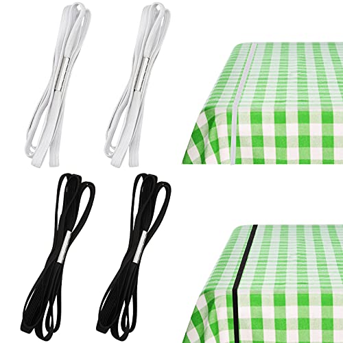 Riakrum Table Bungees Tablecloth Strap Band Tablecloth Bungee Cord to Hold Down Table Cloth for Outdoor Tables Kitchen Tables Picnic Camping Wedding Party (4 Pcs,Normal Size)