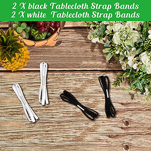 Riakrum Table Bungees Tablecloth Strap Band Tablecloth Bungee Cord to Hold Down Table Cloth for Outdoor Tables Kitchen Tables Picnic Camping Wedding Party (4 Pcs,Normal Size)