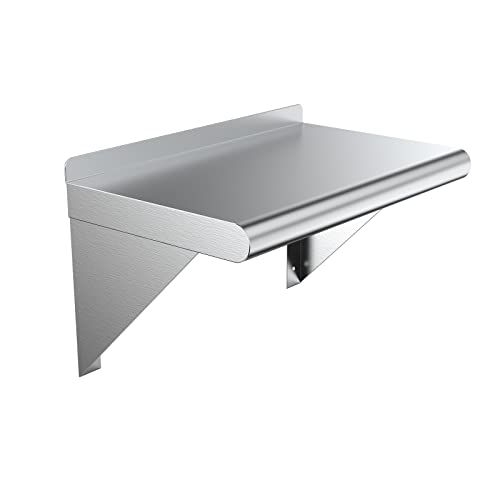 AmGood 10" X 16" Stainless Steel Wall Shelf | Metal Shelving | Garage, Laundry, Storage, Utility Room | Restaurant, Commercial Kitchen | NSF