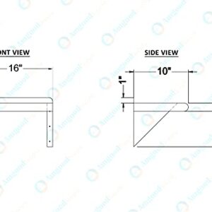 AmGood 10" X 16" Stainless Steel Wall Shelf | Metal Shelving | Garage, Laundry, Storage, Utility Room | Restaurant, Commercial Kitchen | NSF