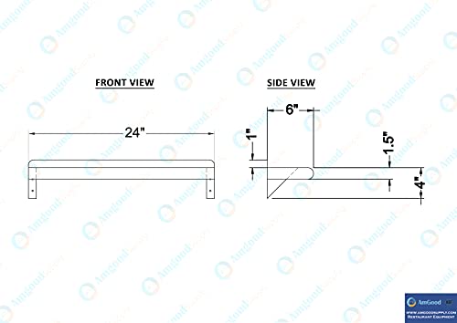 AmGood 6" X 24" Stainless Steel Wall Shelf | Metal Shelving | Garage, Laundry, Storage, Utility Room | Restaurant, Commercial Kitchen | NSF