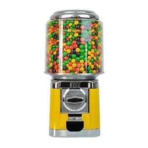 candy gumball vending machine candy dispenser, commercial 1-inch gumball vending machine with keys, automatic candy machine dispenser for gaming stores (yellow)
