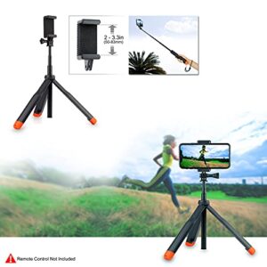 YALLSAME Floating Selfie Stick for GoPro Hero 11 10 9 8 7 6 5 4 Mini Max Session, Insta360, AKASO, DJI OSMO Action Camera, 4 in 1 Used as Underwater Waterproof Pole Monopod Hand Grip Tripod Stand