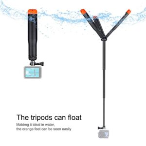 YALLSAME Floating Selfie Stick for GoPro Hero 11 10 9 8 7 6 5 4 Mini Max Session, Insta360, AKASO, DJI OSMO Action Camera, 4 in 1 Used as Underwater Waterproof Pole Monopod Hand Grip Tripod Stand