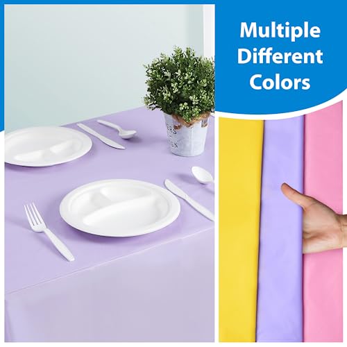 EDI Disposable Tablecloth 12 Packs (Assorted Colors, Rectangular)