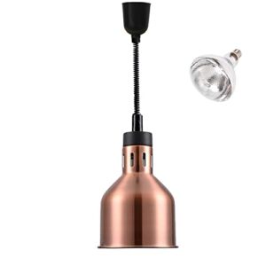 kouwo commercial food heat lamp infrared food warmer hanging heating lamps for food service restaurant buffet(copper)