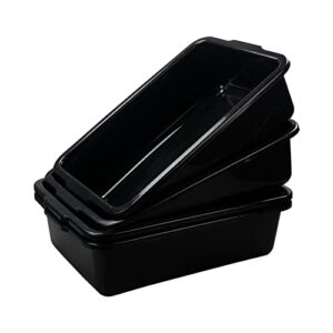 Vababa 4-Pack 32 L Plastic Commercial Bus Tubs, Utility Bus Box, Black