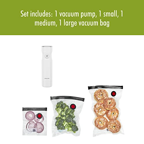 ZWILLING Fresh & Save 4-pc Vacuum Sealer Starter Set, Reusable Sous Vide Bags, Meal Prep