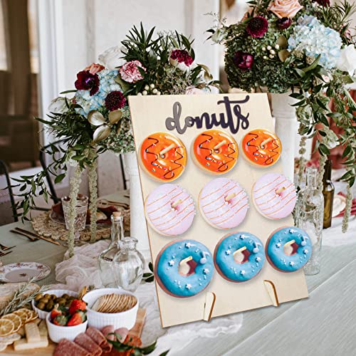 Llewyn Donut Wall Donut Display Board Donut Stand Wood Decorate for Party,Wedding,Birthday Party