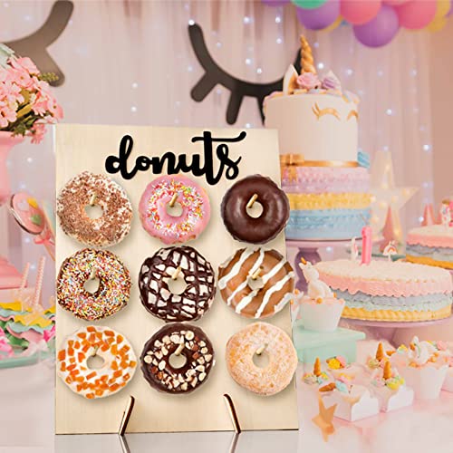 Llewyn Donut Wall Donut Display Board Donut Stand Wood Decorate for Party,Wedding,Birthday Party