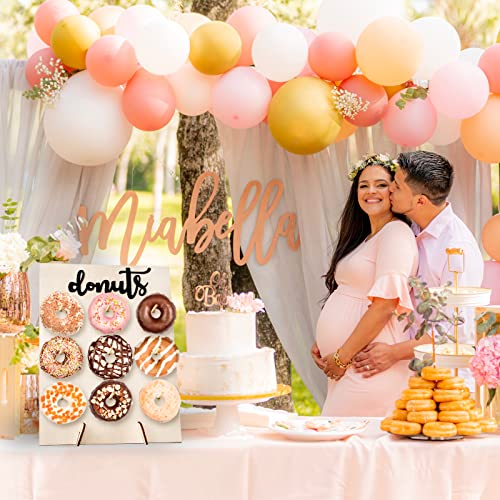 Llewyn Donut Wall Donut Display Board Donut Stand Wood Decorate for Party,Wedding,Birthday Party