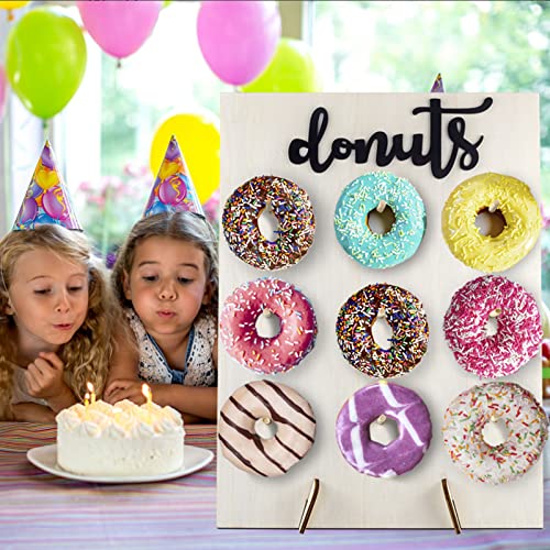 Llewyn Donut Wall Donut Display Board Donut Stand Wood Decorate for Party,Wedding,Birthday Party