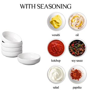 DELLING 8 PACK Dipping Bowls Set, Ceramic Dipping Sauce Dishes, 3.5 Oz Soy Sauce Dish, Side Dish Bowls, Small Bowl/Dish for BBQ, Condiments, Appetizer, Dessert, Sushi, Party - White
