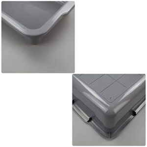 Waikhomes 4-Pack 35 L Grey Bus Box, Large Utility Bus Tub, Plastic Commercial Dish Pan Set