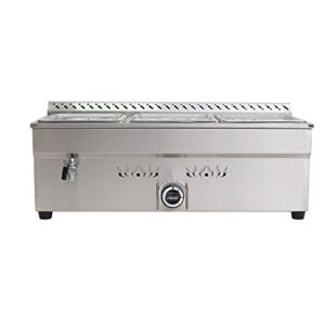 HayWHNKN 3-Pan LP Gas Food Warmer Propane Steam Table Stainless Steel Bain Marie Buffet for Parties (with Gas Regulator Valve) 1/2 * 4”