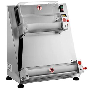 VEVOR Pizza Dough Roller Sheeter, Max 16" Automatic Commercial 370W Electric, Stainless Steel, Suitable for Noodle Pizza Bread and Pasta Maker Equipment