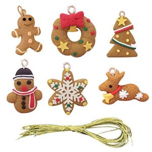 guangqi christmas tree hanging decorations gingerbread pendants for window fireplace,light yellow