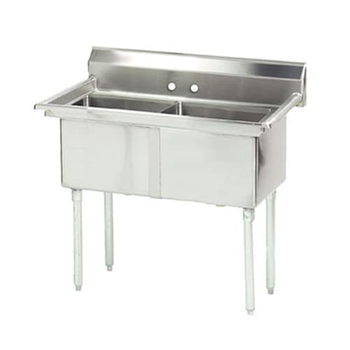 Kratos 29N-005-Commercial NSF 2 Compartment Sink - 18"Wx18"Lx12"H Bowl Size - 18-Gauge Stainless Steel