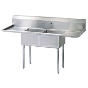 kratos 29n-006-commercial nsf 2 compartment sink -commercial nsf 18"wx18"lx12"h bowl size - (2) 18" drain boards