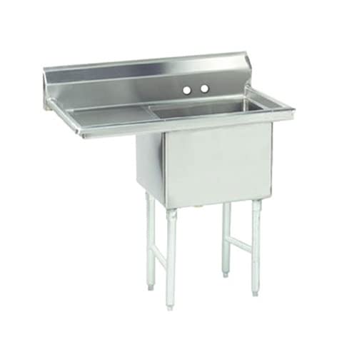 Kratos 29N-008-Commercial NSF 1 Compartment Sink - 18"Wx18"Lx12"H Bowl Size - 18" Drain Board