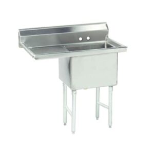 kratos 29n-008-commercial nsf 1 compartment sink - 18"wx18"lx12"h bowl size - 18" drain board