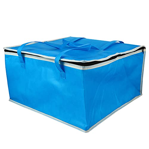 Hemoton Delivery Bag Insulated Food Delivery Bag Meal Grocery Tote Shopping Bag Hot Cold Thermal Insulated Food Carrier for Food Transport Travel Picnic Camping 35X35X24CM Blue Pizza Insulation Tote