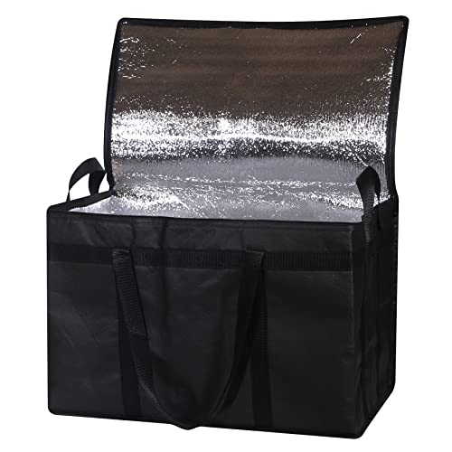 DIOMMELL Large Capacity Insulated Food Delivery Bag, Reusable Grocery Warming Tote Insulation Bag for Hot and Cold Food Beverages Postmates Catering Shopping Groceries Picnic Camping