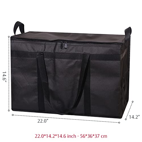 DIOMMELL Large Capacity Insulated Food Delivery Bag, Reusable Grocery Warming Tote Insulation Bag for Hot and Cold Food Beverages Postmates Catering Shopping Groceries Picnic Camping