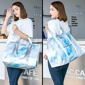 Ladbodun Insulated Grocery Bags With Zippered Top, Reusable Shopping Tote Cooler Bag Large Stand Up Food Carrier Delivery For Groceries Thermal Hot Or Cold Frozen Foods For Camping Travel xl 2Pack