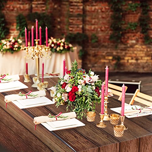 Irenare Wood Grain Tablecloth Wooden Tablecloths Rustic Plastic Table Covers Rectangular Table Decoration for Barbecue Fall Autumn Western Barn Themed Birthday Party, 54 x 108 Inch (Brown, 3 Pieces)