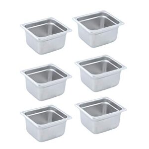 steelbus 6 pack 1/6 size,4 inches deep steam table pan,anti-jam standard gn hotel pans,nsf commercial stainless steel chafing pans,catering storage metal food pans for restaurant, hotel & home